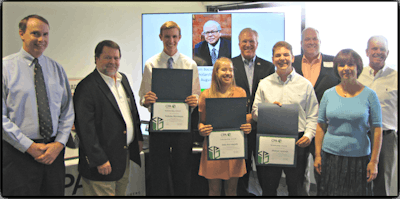 CPA members meet with winners of the Tom Bacon Memorial Scholarship along with their parents.