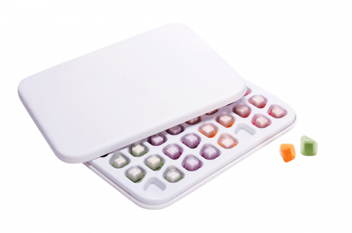The starch- and fiber-based Empowerment Box comprises three parts—a lid, a base, and an inlay.