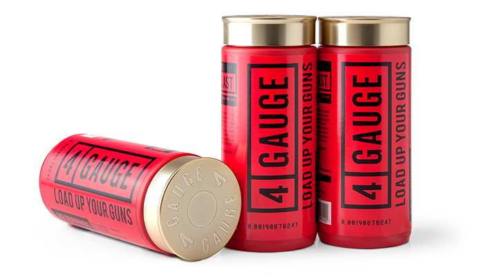 Sold online only, 4 Gauge powdered men&rsquo;s supplement distinguishes itself from the competition by using a shotgun shell-shaped bottle that delivers 300% sales growth.