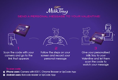 Cadbury uses digital packaging technology this Valentine's Day.