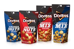Talk about shelf impact—: New Doritos Crunch Nuts and Doritos Crunch Mix are introduced in one of the most eye-catching, product-differentiating packages seen in years in the snack-food category.