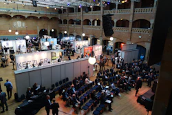 A unique, open-concept layout in a large hall in the Congress Centre Beurs van Berlage in Amsterdam facilitated networking.