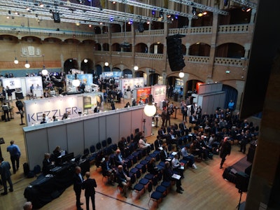 A unique, open-concept layout in a large hall in the Congress Centre Beurs van Berlage in Amsterdam facilitated networking.