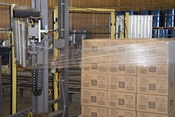 3. Pallets are wrapped at rates of 18 RPM, or a throughput of 50 to 65 pallets/hr.