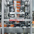 The continuous sleeve is metered, then cut to length on the fly, at a standard running rate of 80/min.