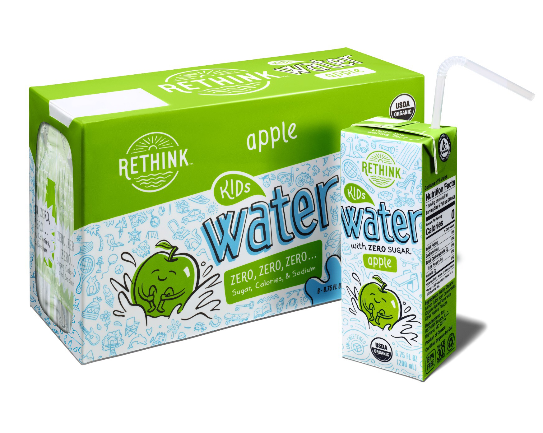 Rethink Water's redesigned packaging helps introduce new flavors.