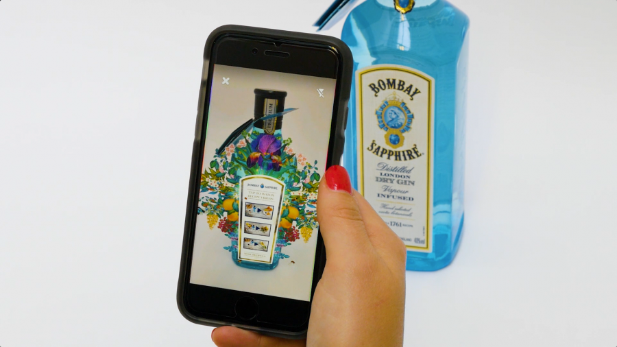A smartphone-readable tag on Beam Suntory&rsquo;s Bombay Sapphire Gin is an example of enhanced consumer engagement.