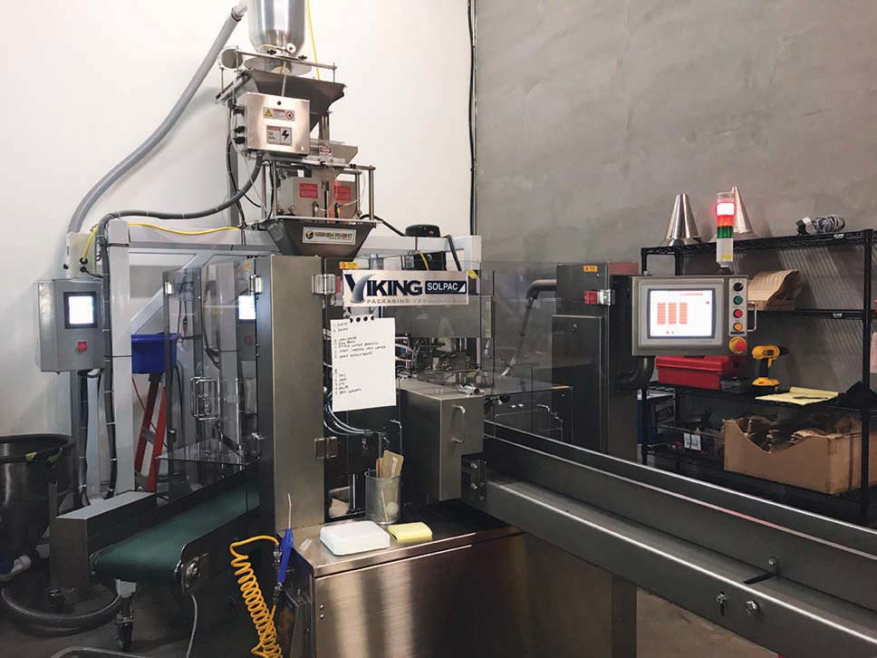 Bean Box installed the Viking Masek 8S-235 automatic rotary premade pouch filling machine to help it efficiently package 35 tons of coffee beans a year. Photo courtesy of Bean Box.