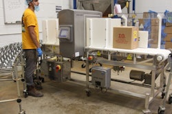 J.O. Spice’s new Signature Touch metal detector allows boxes to go through the machine upright—a huge time savings.