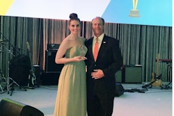 Krista DeBrosse, international trade show coordinator, PMMI accepted the honor of the IAEE’s International Excellence Award on PMMI’s behalf. Here she is with IAEE President and CEO David DuBois, CMP, CAE, FASAE, CTA.