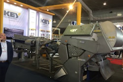 Key Technology demos its VERYX digital sorter and inspector, which is fed by Iso-Flo vibratory conveyors.
