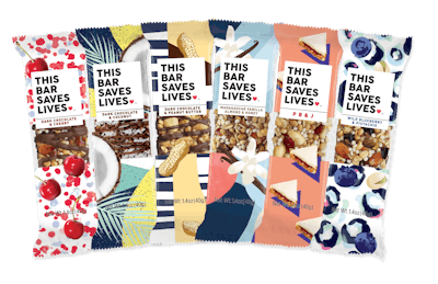 This Bar Saves Lives has refreshed the graphics and logo for its snack bars, with fashion-forward designs.