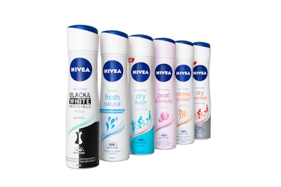 Tall, sleek aluminum for Nivea brand.