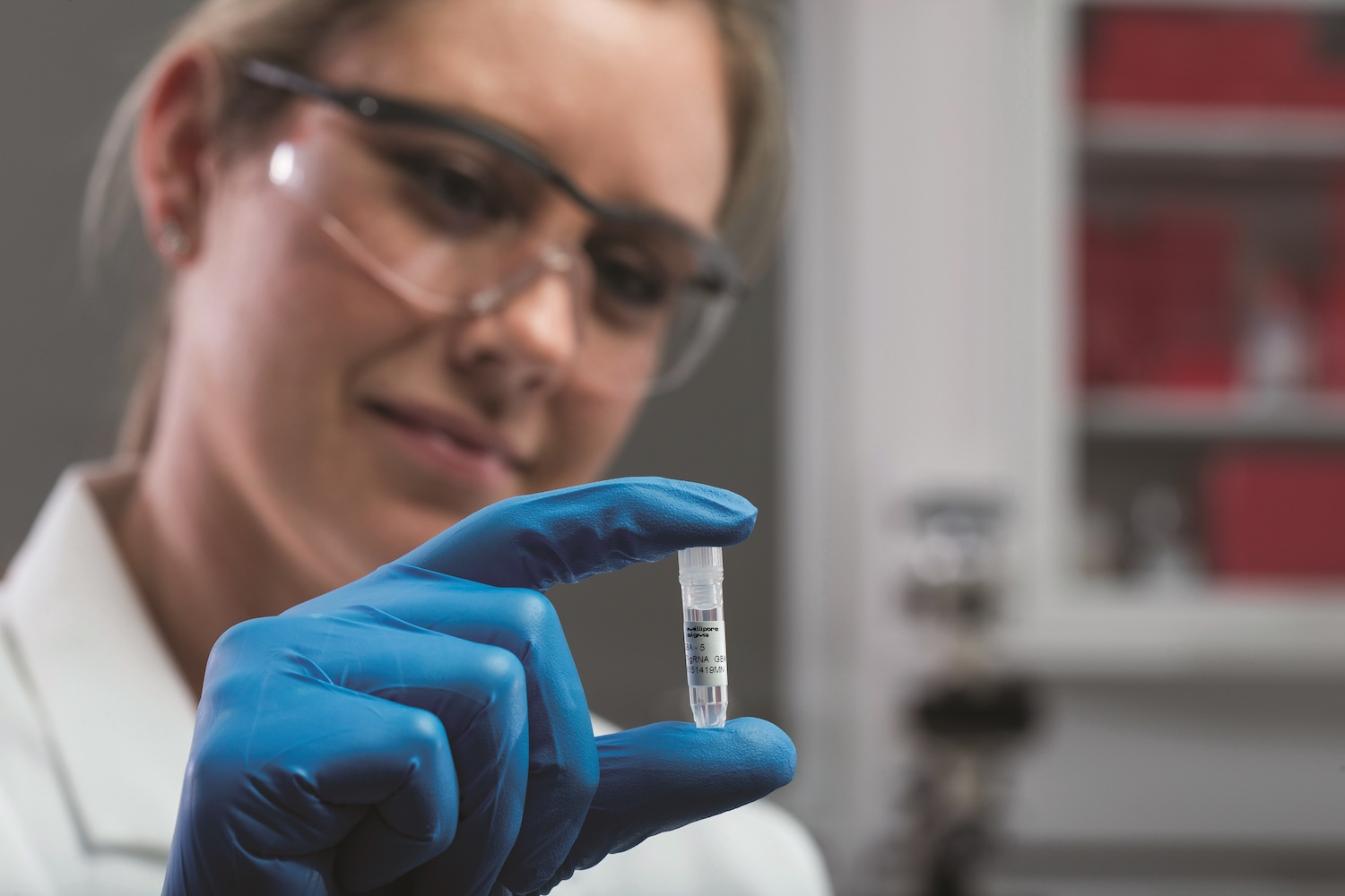 CRISPR enzymes, proteins, or bacteria can be suspended in liquid and injected into a patient for gene editing. (Photo supplied by MilliporeSigma.)