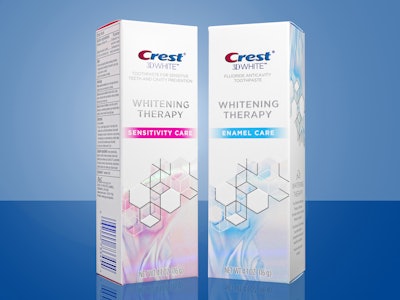 In a competitive oral care market, P&G’s Crest whitening therapy toothpaste cartons win an award from Diamond Packaging.
