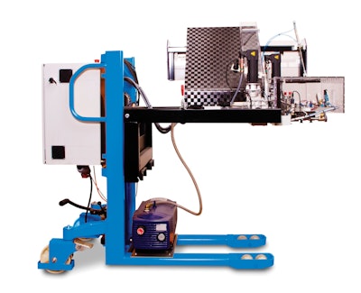 Handle applicator machine