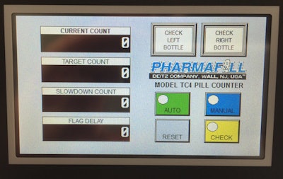 HMI for Pharmafill TC4 tabletop pill counter