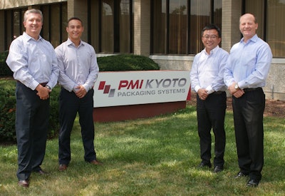 The PMMI KYOTO team (from left to right): Branko Vukotic, President; Jovan Tisma, Engineering; Ken Nagasaka, Corporate Officer; and Gary Anderson, Director of Engineering.