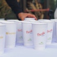 Pacific City retail development debuted a new recyclable paper cup that is part of a closed-loop recycling initiative.