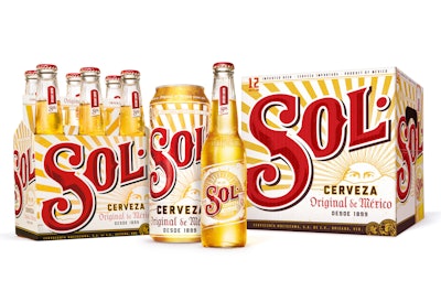 A vibrant new look for Sol beer packaging incorporates the brand’s iconic heritage, sunrays, and old Mexico signage to build appeal and stand out from the competition.
