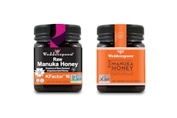 Wedderspoon Manuka honey BEFORE the redesign (l.) and AFTER