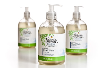 The first commercial application of LiquiForm is a bottle for the Nature’s Promise brand of liquid hand soap.