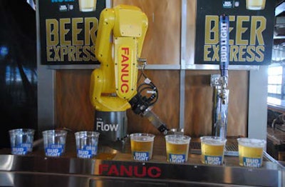 Fanuc Flo - The beer bot helps the bartender serve Jaguars fans