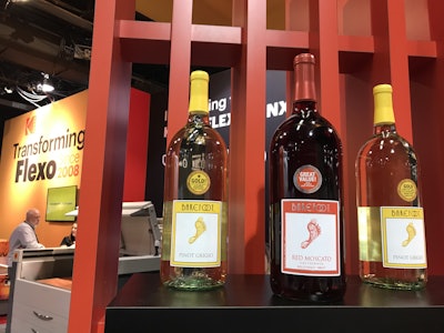 Barefoot brand wines now use a new flexo label printing method.