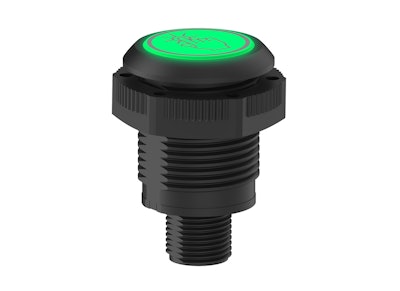 Green is just one of the colors available for Banner’s new flat-surface, illuminated touch buttons.