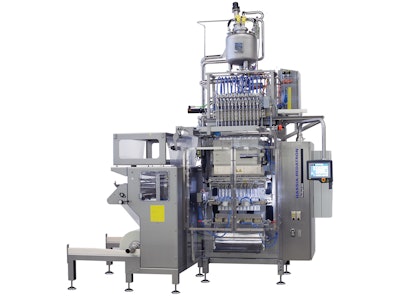 The Flexibag Si-600 all stainless-steel, four sided-seal sachet machine is capable of producing up to 1,500 packages/min.