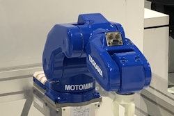 Small but speedy, the 7-kg MotoMini six-axis robot operates 20% faster than robots of a comparable size.