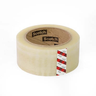 New Scotch High Tack Box Sealing Tape 371+ adheres to a range of surfaces, including corrugated boxes with 100% recycled content.