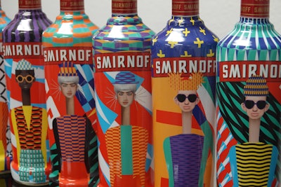 Digitally printed labels on Smirnoff bottles.
