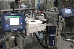 Each unwind stand on the Quadrel labeler has a Domino laser printer.