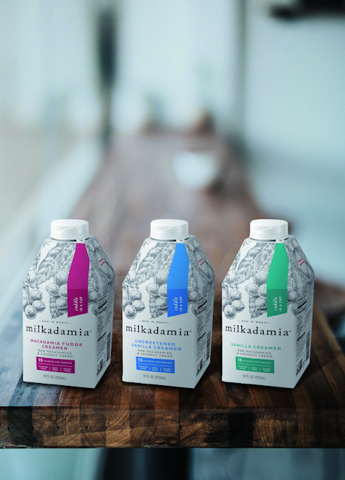Milkadamia eligió una caja de 16 onzas, que tiene forma de botella y proporciona todas las ventajas ambientales de un envase aséptico.
