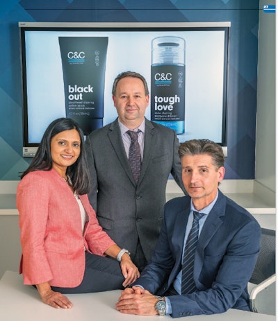 On the J&J team that comes up with innovative package designs are (left to right) Hetal Soni, Miguel Herrera, and Rafal Hrymoc