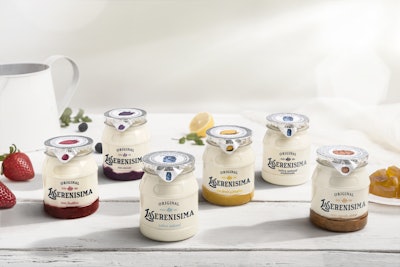 PET container sets this new spoonable yogurt apart.