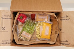 Sun Basket’s thermal liner is created by filling kraft paper with a uniform inner batting made from recycled paper fibers.