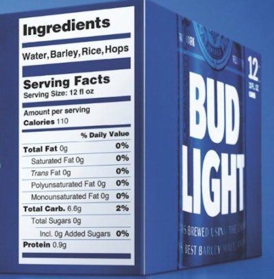 Bud light ingredient list