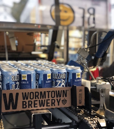 Wormtown Brewery’s Blizzard of ’78 stout illustrates how the brewery borrows from local events, sports, and lore to brand its selection of brews. Its tagline, “A Piece of Mass in Every Glass,” reinforces the use of local ingredients and flavor.