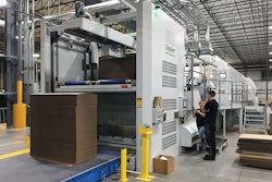 This 8-color flexo press is the first of its kind to be installed in North America.