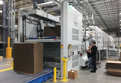 This 8-color flexo press is the first of its kind to be installed in North America.