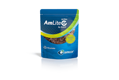 Amcor has launched AmLite Ultra Recyclable, its first packaging product made from the company’s new, more sustainable high-barrier polyolefin film announced last year.