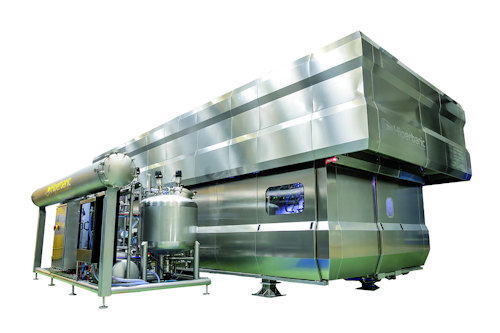 Tecnología BULK, novedad mundial desarrollada por la firma Hiperbaric S.A., que puede procesar 5,000 l/h de líquidos sin envasar en semi continuo.