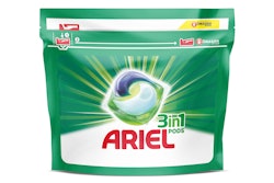 Ariel Pods are P&G’s most compacted detergent and require less plastic packaging per wash.