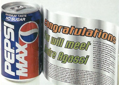 Pepsi on-pack removable coupon