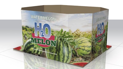 Digitally printed corrugated bins for Savco watermelons.