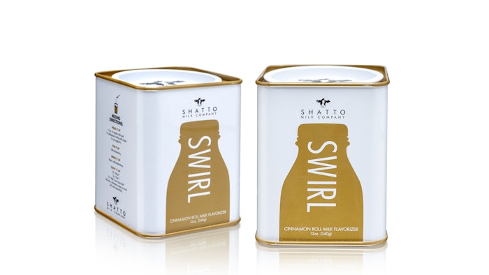 The flavorizer comes in a stock 76 x 76-in. square tin with a friction-fit lid that holds 12 oz of product.