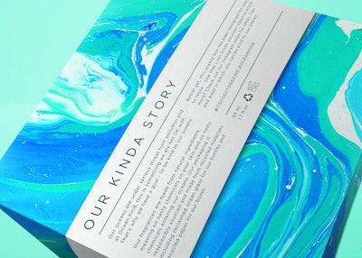 Packaging for suminagashi includes a story on the importance of buying eco-friendly products to reduce ocean pollution.