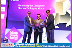 Unflex team accepting Excellence in Sustainable Packaging award